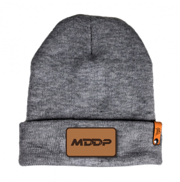 MDDP Leather Patch Grey Beanie